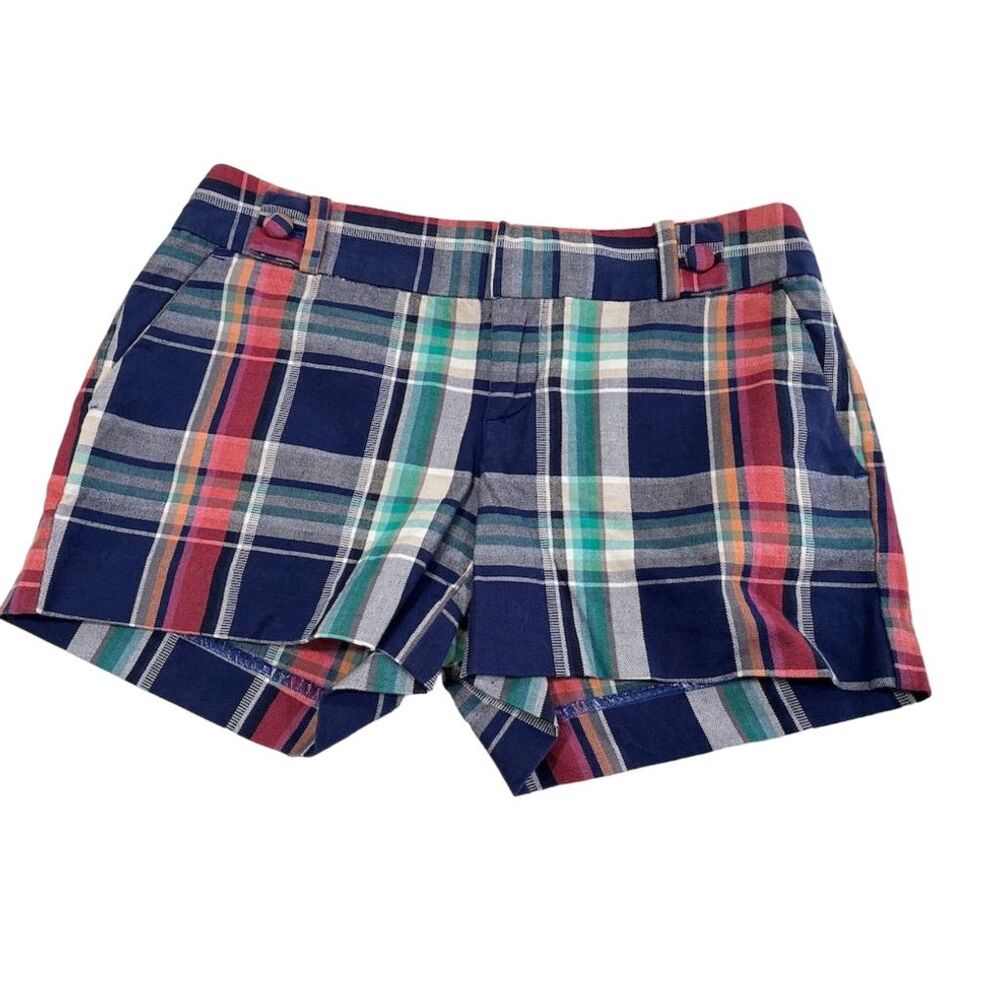 Banana Republic Women's Ryan Fit Chino Shorts Size 2 Colorful Plaid Casual
